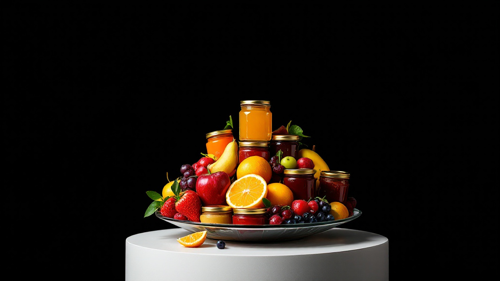 mixed fruit and jam in a landscape setting (3)