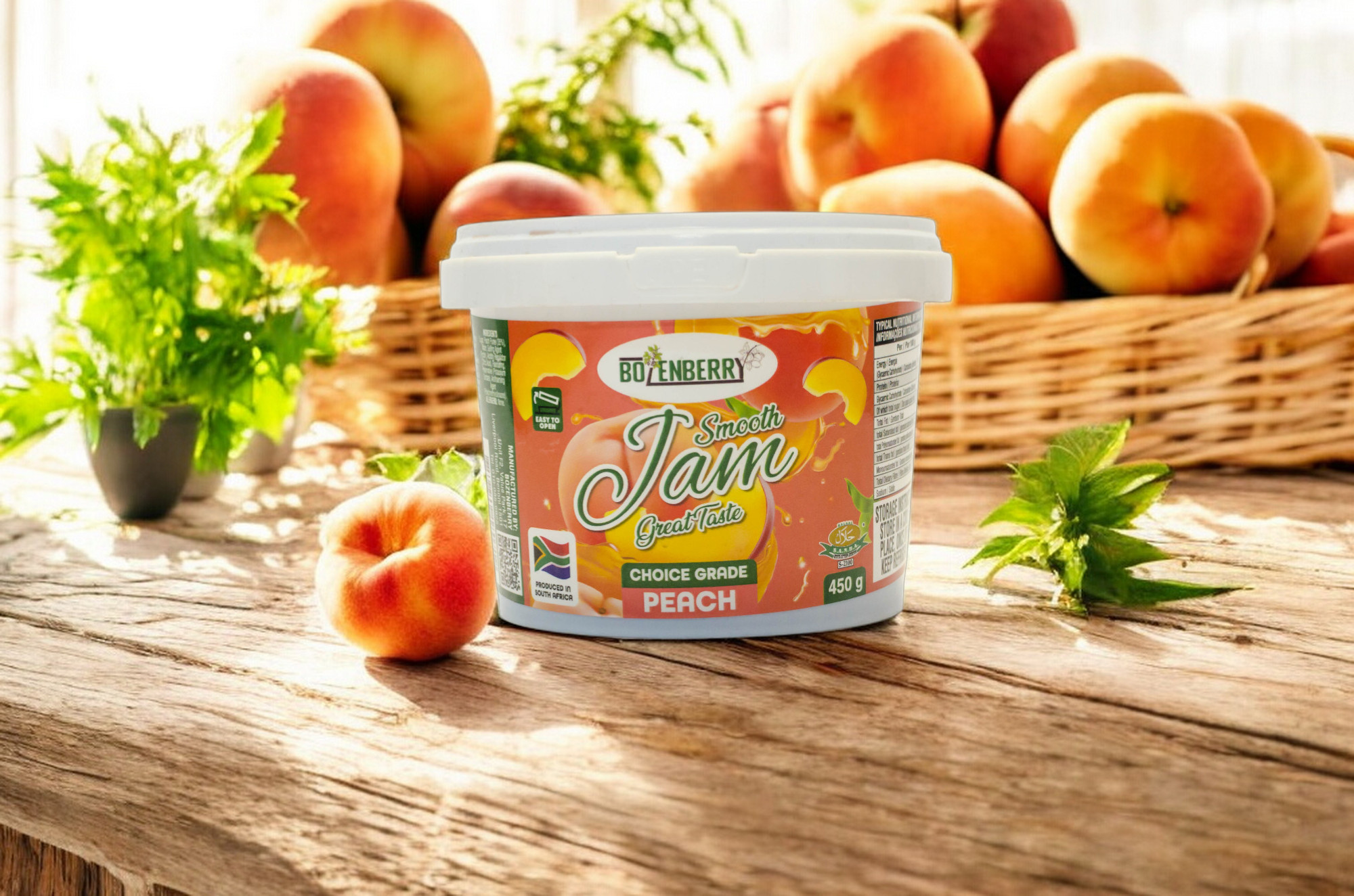 peach Jam 450g background